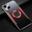 For iPhone 14 Plus Aluminum Alloy + TPU Phone Case(Black Red) - 1
