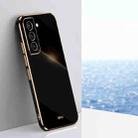 For Samsung Galaxy S21 5G XINLI Straight Edge 6D Electroplate TPU Phone Case(Black) - 1