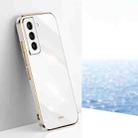 For Samsung Galaxy S21 5G XINLI Straight Edge 6D Electroplate TPU Phone Case(White) - 1
