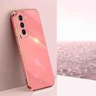 For Samsung Galaxy S21+ 5G XINLI Straight Edge 6D Electroplate TPU Phone Case(Hawthorn Red) - 1