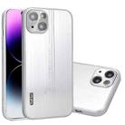 For iPhone 11 Pro Max Metal Brushed Texture Phone Case(Space Silver) - 1