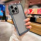 For iPhone 11 Electroplated Carbon Fiber Texture Phone Case(Blue) - 1