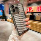 For iPhone 11 Electroplated Carbon Fiber Texture Phone Case(Black) - 1