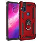 For Motorola One Hyper Shockproof TPU + PC Protective Case with 360 Degree Rotating Holder(Red) - 1