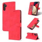 For Samsung Galaxy A14 5G AZNS Skin Feel Calf Texture Flip Leather Phone Case(Red) - 1