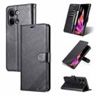 For OPPO Reno9 / Reno9 Pro AZNS Sheepskin Texture Flip Leather Phone Case(Black) - 1