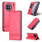 For vivo X90 AZNS Magnetic Calf Texture Flip Leather Phone Case(Red) - 1