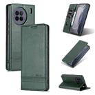 For vivo X90 AZNS Magnetic Calf Texture Flip Leather Phone Case(Dark Green) - 1