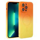 For iPhone 13 Pro Max Liquid TPU Silicone Gradient MagSafe Phone Case(Orange Yellow) - 1