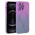 For iPhone 12 Pro Liquid TPU Silicone Gradient MagSafe Phone Case(Purple) - 1
