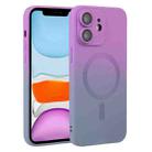 For iPhone 11 Liquid TPU Silicone Gradient MagSafe Phone Case(Purple) - 1