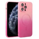 For iPhone 11 Pro Max Liquid TPU Silicone Gradient MagSafe Phone Case(Pink Red) - 1