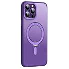 For iPhone 13 Pro Max Skin Feel MagSafe Shockproof Phone Case with Holder(Purple) - 1