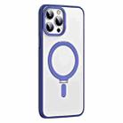 For iPhone 13 Pro Skin Feel MagSafe Shockproof Phone Case with Holder(Dark Blue) - 1