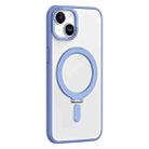 For iPhone 13 Skin Feel MagSafe Shockproof Phone Case with Holder(Light Blue) - 1
