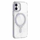 For iPhone 12 Skin Feel MagSafe Shockproof Phone Case with Holder(White) - 1