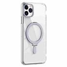 For iPhone 11 Pro Max Skin Feel MagSafe Shockproof Phone Case with Holder(White) - 1