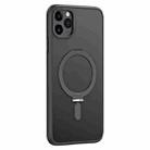 For iPhone 11 Pro Max Skin Feel MagSafe Shockproof Phone Case with Holder(Black) - 1
