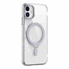 For iPhone 11 Skin Feel MagSafe Shockproof Phone Case with Holder(White) - 1