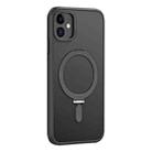 For iPhone 11 Skin Feel MagSafe Shockproof Phone Case with Holder(Black) - 1