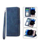 For iPhone 14 Plus Dierfeng Dream Line TPU + PU  Leather Phone Case(Blue) - 1