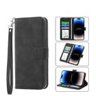 For iPhone 14 Pro Dierfeng Dream Line TPU + PU  Leather Phone Case(Black) - 1