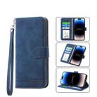 For iPhone 13 Dierfeng Dream Line TPU + PU  Leather Phone Case(Blue) - 1