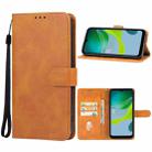 For Motorola Moto E13 Leather Phone Case(Brown) - 1