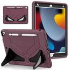 For iPad 10.2 2021 / 2020 / 2019 Silicone + PC Shockproof Protective Tablet Case(Plum Black) - 1