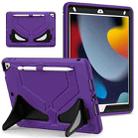 For iPad 10.2 2021 / 2020 / 2019 Silicone + PC Shockproof Protective Tablet Case(Purple+Black) - 1