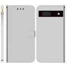 For Google Pixel 7a Imitated Mirror Surface Flip Leather Phone Case(Silver) - 1