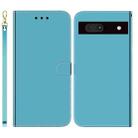 For Google Pixel 7a Imitated Mirror Surface Flip Leather Phone Case(Blue) - 1