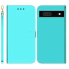 For Google Pixel 7a Imitated Mirror Surface Flip Leather Phone Case(Mint Green) - 1