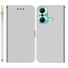 For Infinix Hot 20 Play Imitated Mirror Surface Flip Leather Phone Case(Silver) - 1