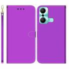 For Infinix Hot 20 Play Imitated Mirror Surface Flip Leather Phone Case(Purple) - 1