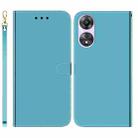 For OPPO A58 Imitated Mirror Surface Flip Leather Phone Case(Blue) - 1