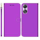 For OPPO A58 Imitated Mirror Surface Flip Leather Phone Case(Purple) - 1