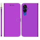 For Tecno Pova 4 Pro Imitated Mirror Surface Flip Leather Phone Case(Purple) - 1