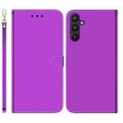 For Samsung Galaxy A34 5G Imitated Mirror Surface Flip Leather Phone Case(Purple) - 1