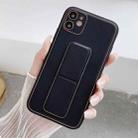 For iPhone 14 Pro Max Electroplated Wrist Holder Phone Case(Black) - 1