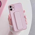 For iPhone 14 Pro Max Electroplated Wrist Holder Phone Case(Pink) - 1