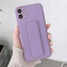 For iPhone 14 Plus Electroplated Wrist Holder Phone Case(Purple) - 1