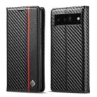 For Google Pixel 6a LC.IMEEKE Carbon Fiber Leather Phone Case(Vertical Black) - 1