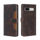 For Google Pixel 7a Skin Feel Magnetic Buckle Leather Phone Case(Brown) - 1