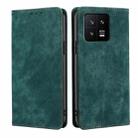 For Xiaomi 13 RFID Anti-theft Brush Magnetic Leather Phone Case(Green) - 1