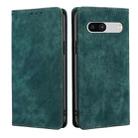 For Google Pixel 7a RFID Anti-theft Brush Magnetic Leather Phone Case(Green) - 1