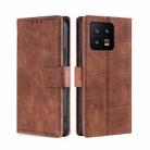 For Xiaomi 13 Skin Feel Crocodile Magnetic Clasp Leather Phone Case(Brown) - 1