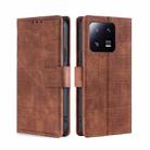 For Xiaomi 13 Pro Skin Feel Crocodile Magnetic Clasp Leather Phone Case(Brown) - 1