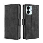 For Honor 80 SE Skin Feel Crocodile Magnetic Clasp Leather Phone Case(Black) - 1