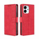 For Honor 80 SE Skin Feel Crocodile Magnetic Clasp Leather Phone Case(Red) - 1